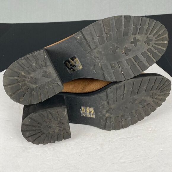 Madewell Kristin Chelsea Boots Womens 9.5 Brown Leather Lugsole Combat Chunky - Picture 7 of 16